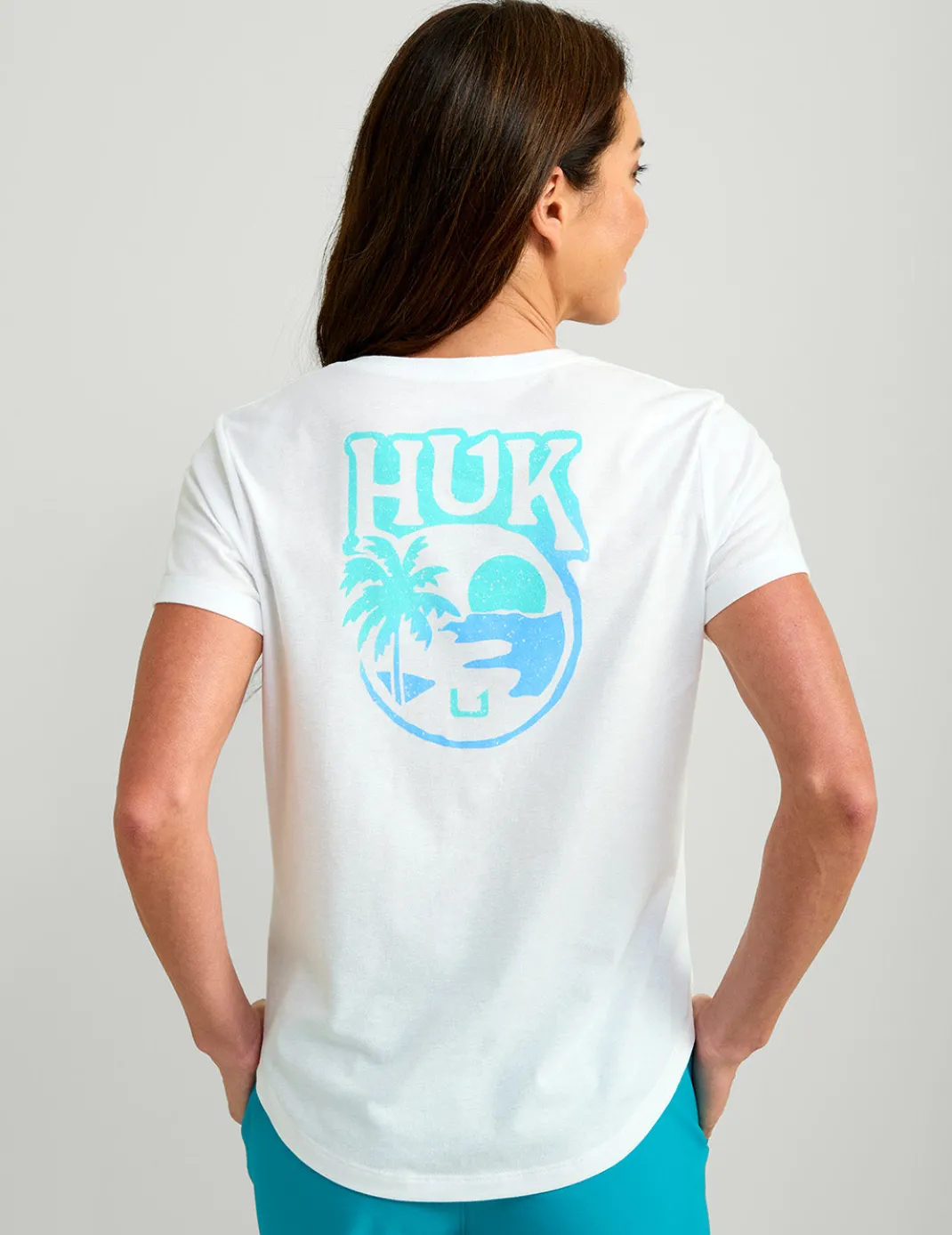 Womens V-Neck Sunset Graphic Tee